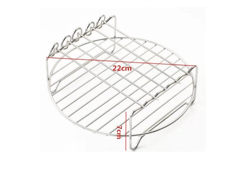 Vỉ nướng 2 tầng inox 304, kèm que xiên thịt