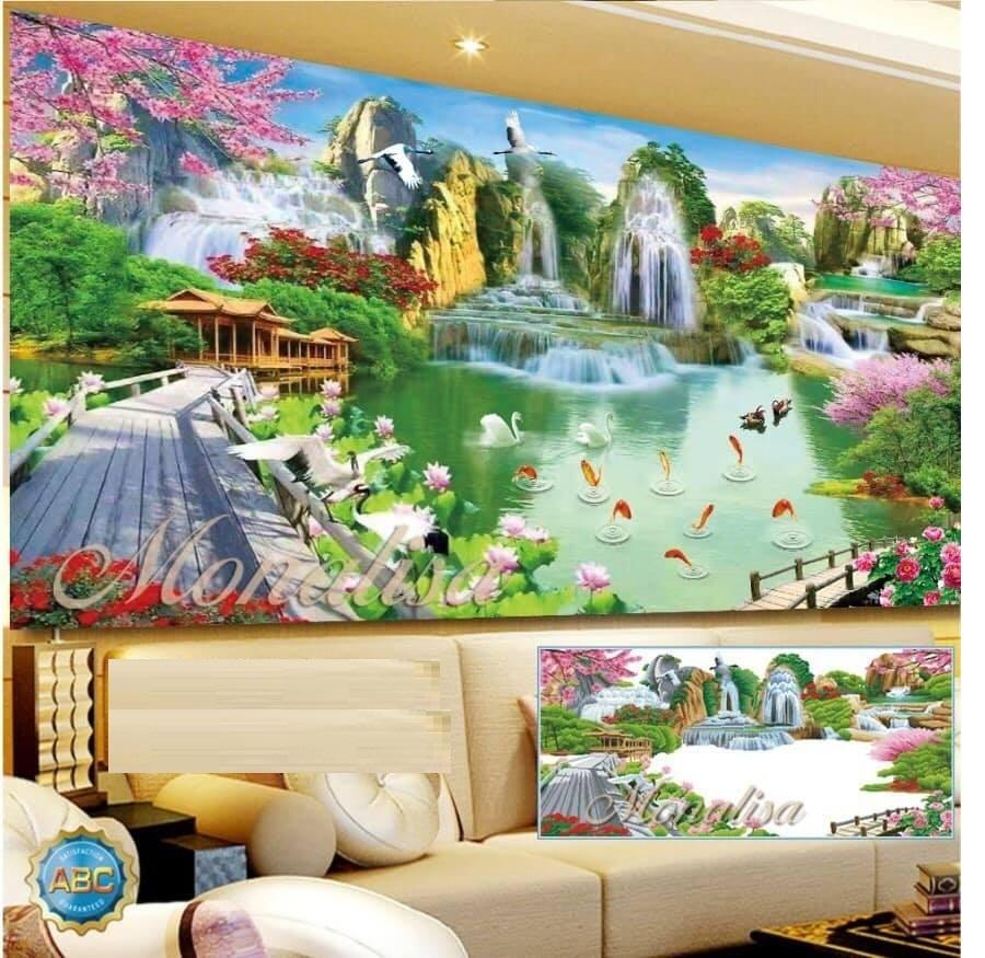 Tranh đính đá lưu thuỷ sinh tài Y8210