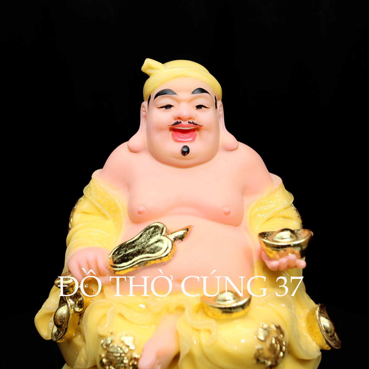 [ Cao 20 cm ] TƯỢNG THẦN TÀI  THỔ ĐỊA  MÀU VÀNG - ĐẾ TRÒN [ BỘT ĐÁ + COMPOSITE ]