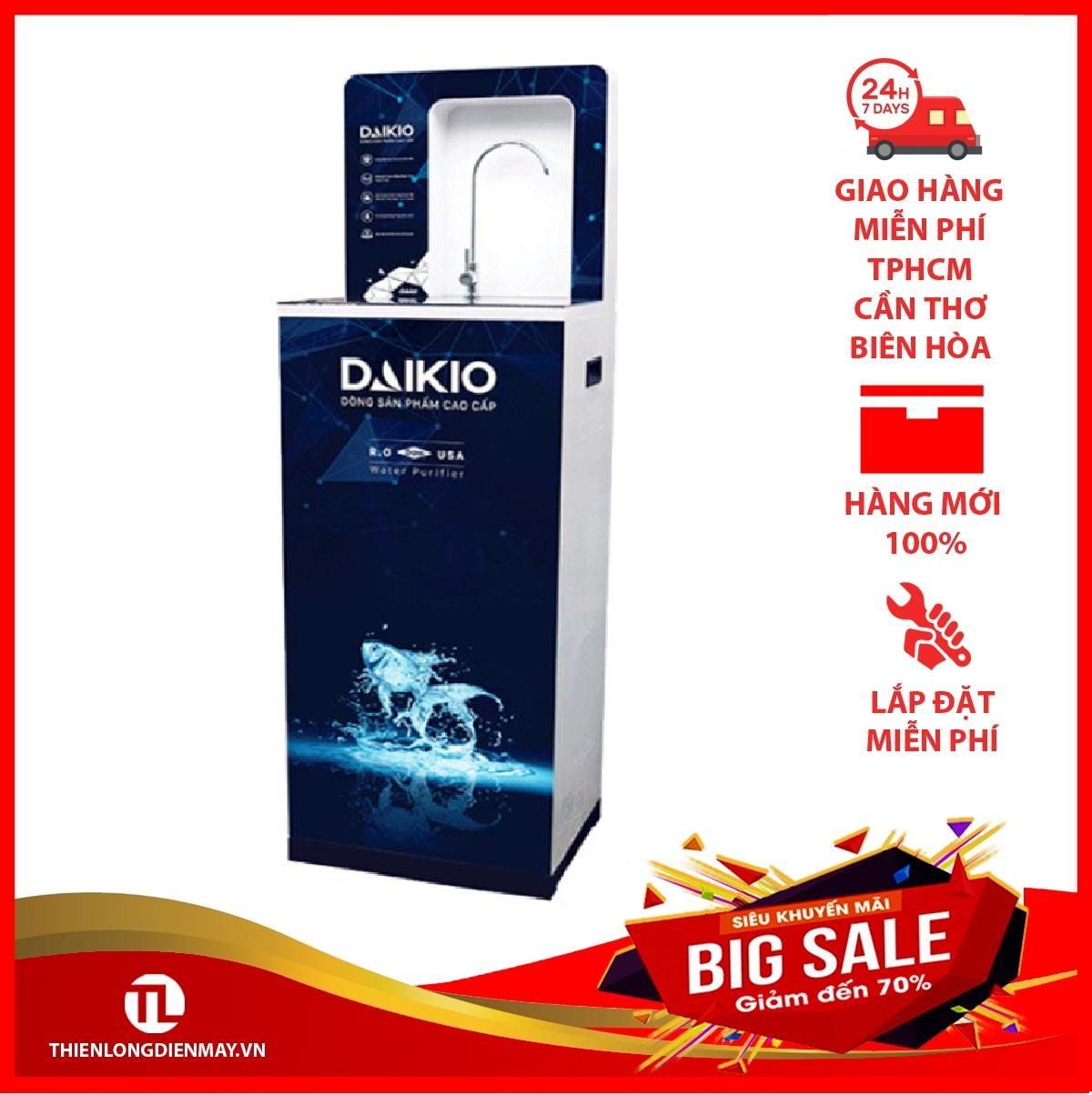 [Trả góp 0%]Máy lọc nước RO Daikio DKW-00008A