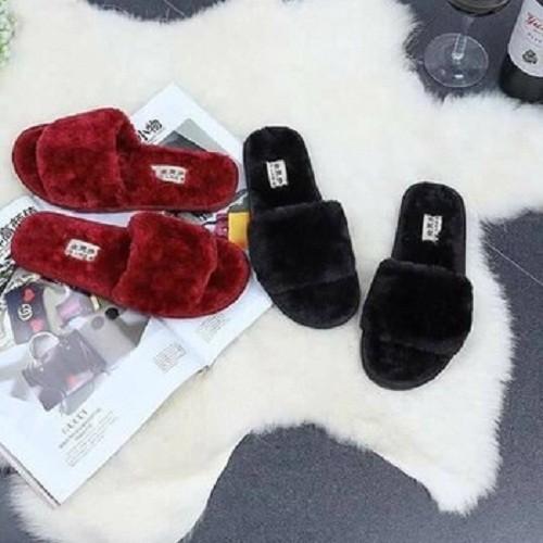 Dép lông bông plush dễ thương, êm chân