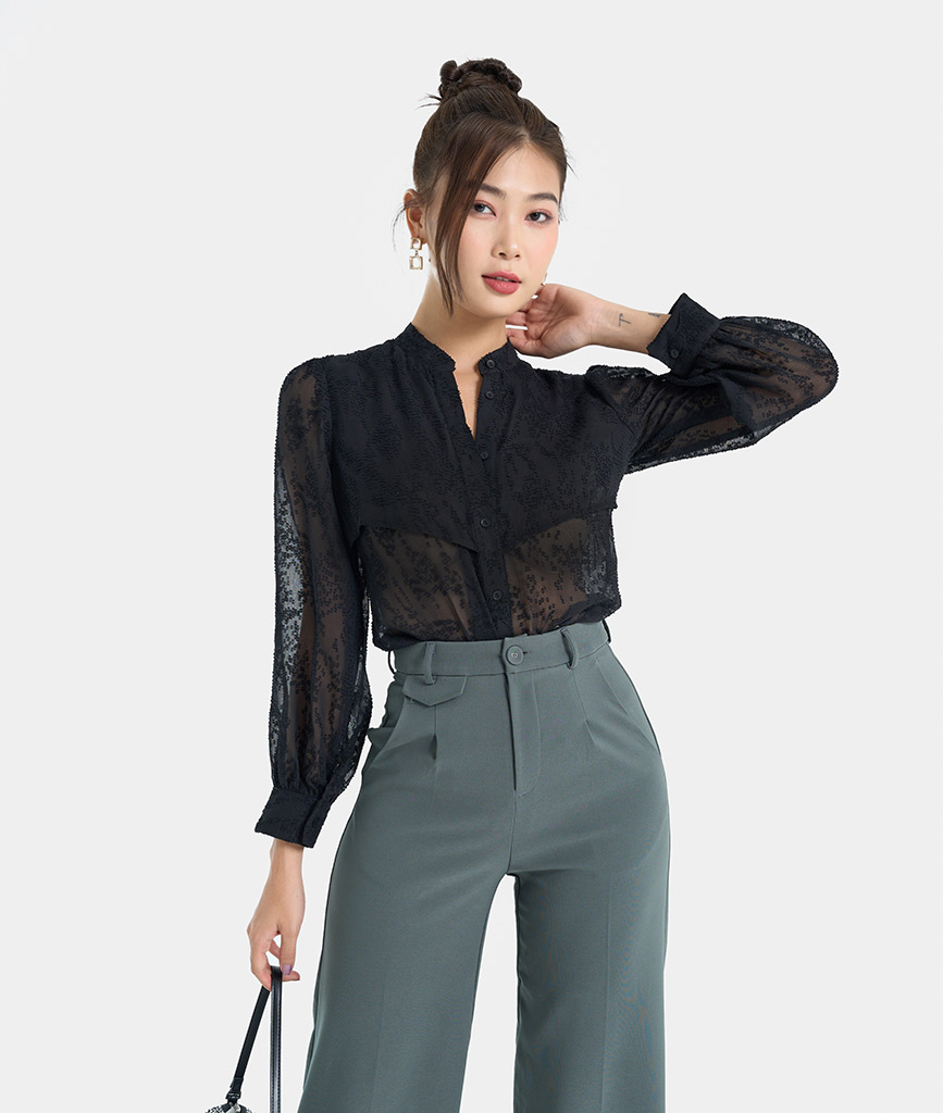 Áo Sơmi Nữ Thời Trang HNOSS Basic Form Rộng HNASM016