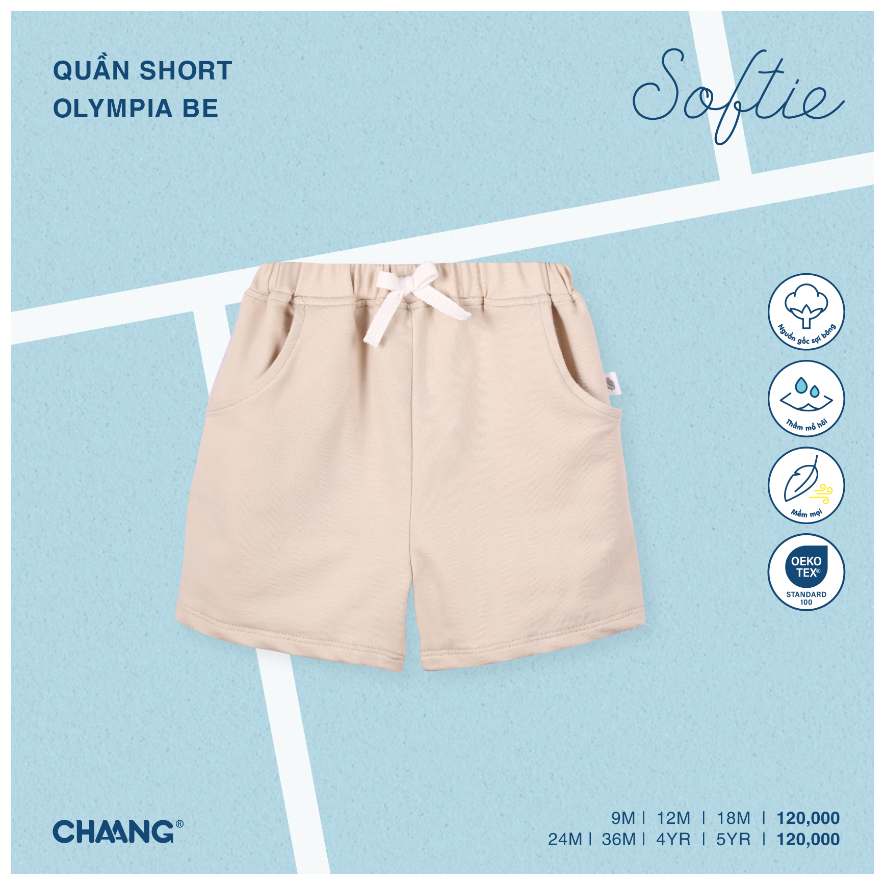 [CHAANG] Quần short bé trai Olympia Chaang