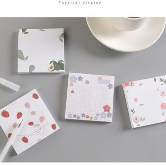 Tập 80 giấy note giấy nhớ họa tiết dễ thương FRUIT 8*8cm