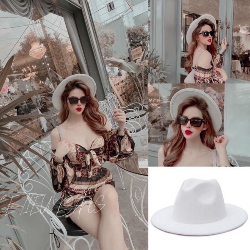 Mũ phớt dạ panama phong cách vintage