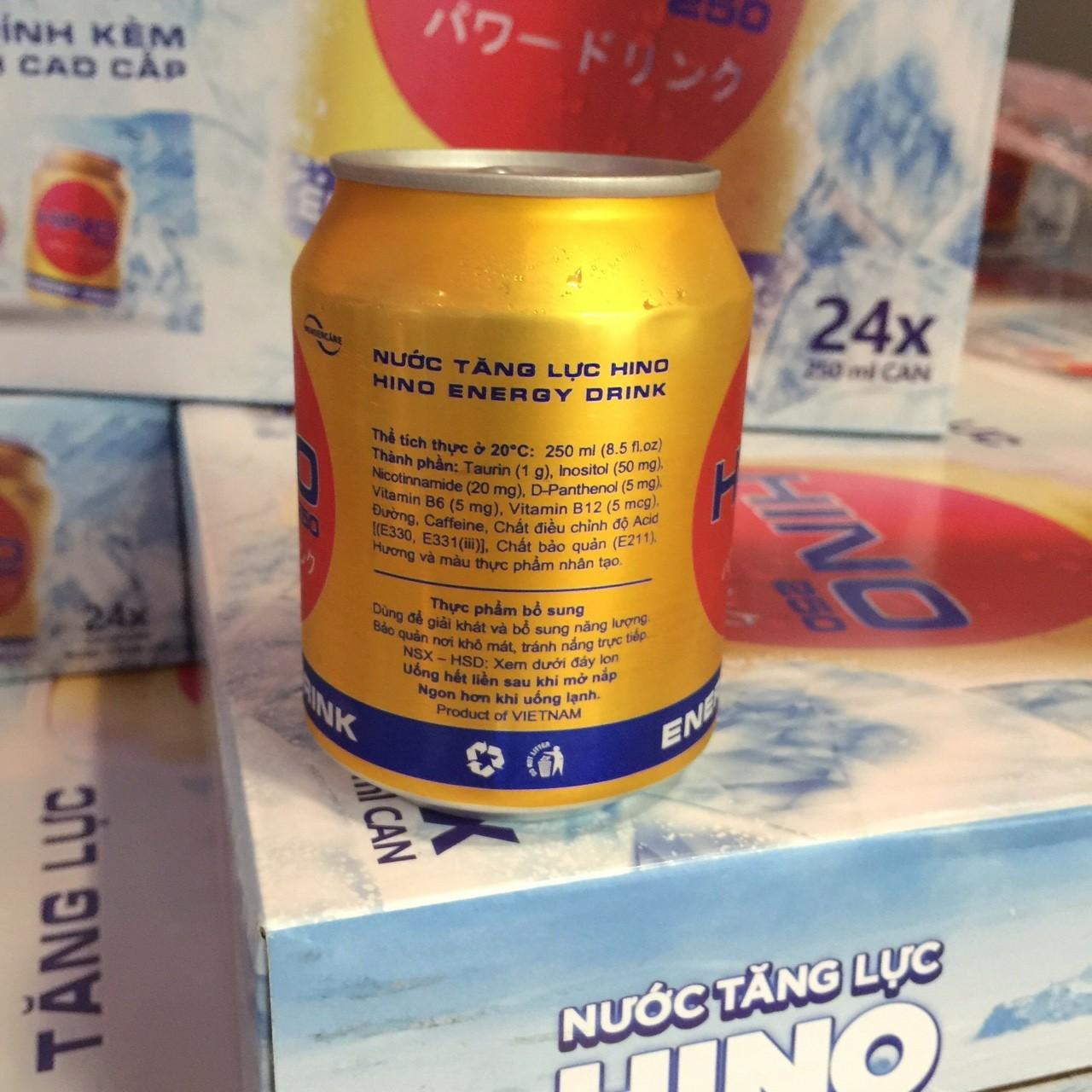 [ Quà tết] Thùng 24 lon nước tăng lực HINO 250ml (24x 250ml )