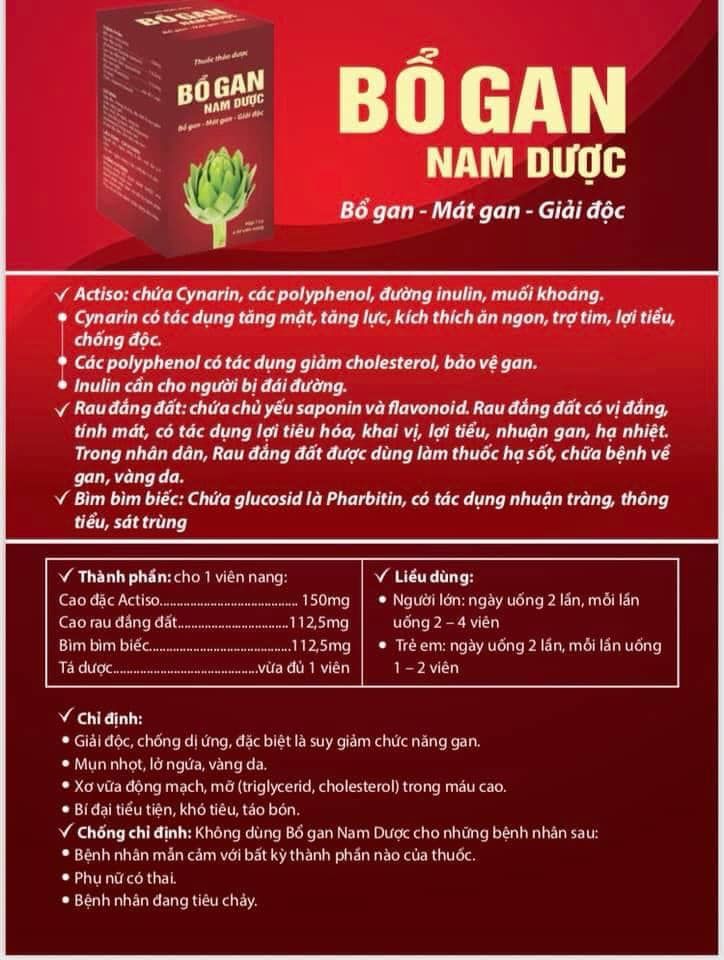 Bổ gan Nam Dược mát gan giải độc