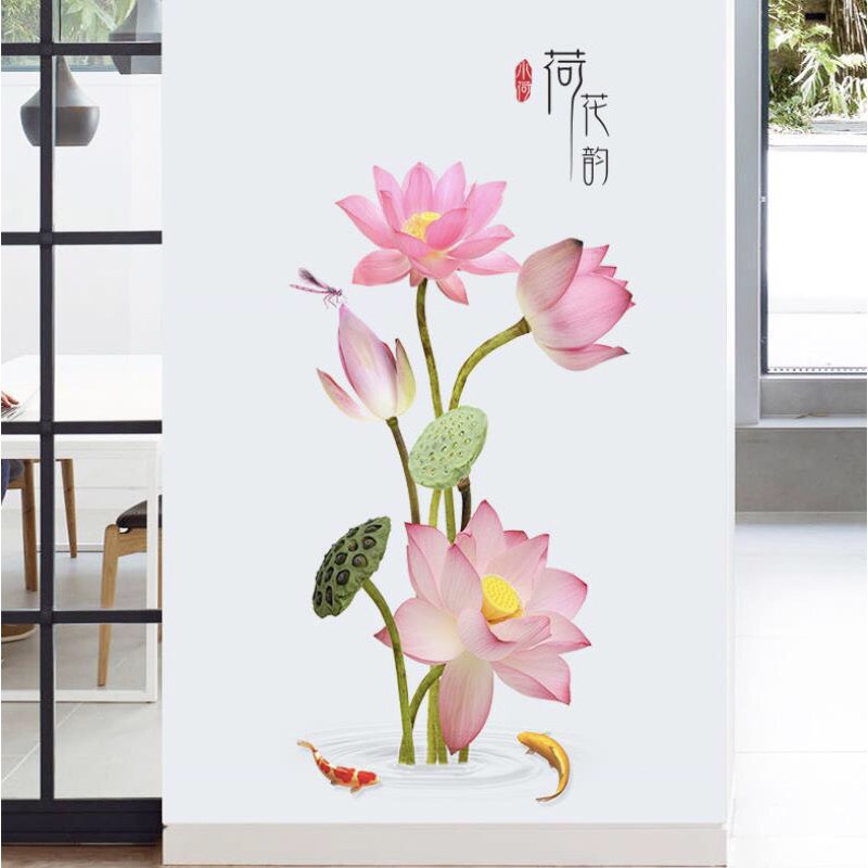 Decal Dán Tường Hoa Sen