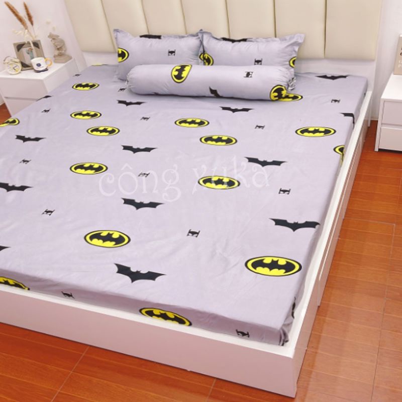 Bộ ga gối 3 món poly cotton 1m6. 1m8