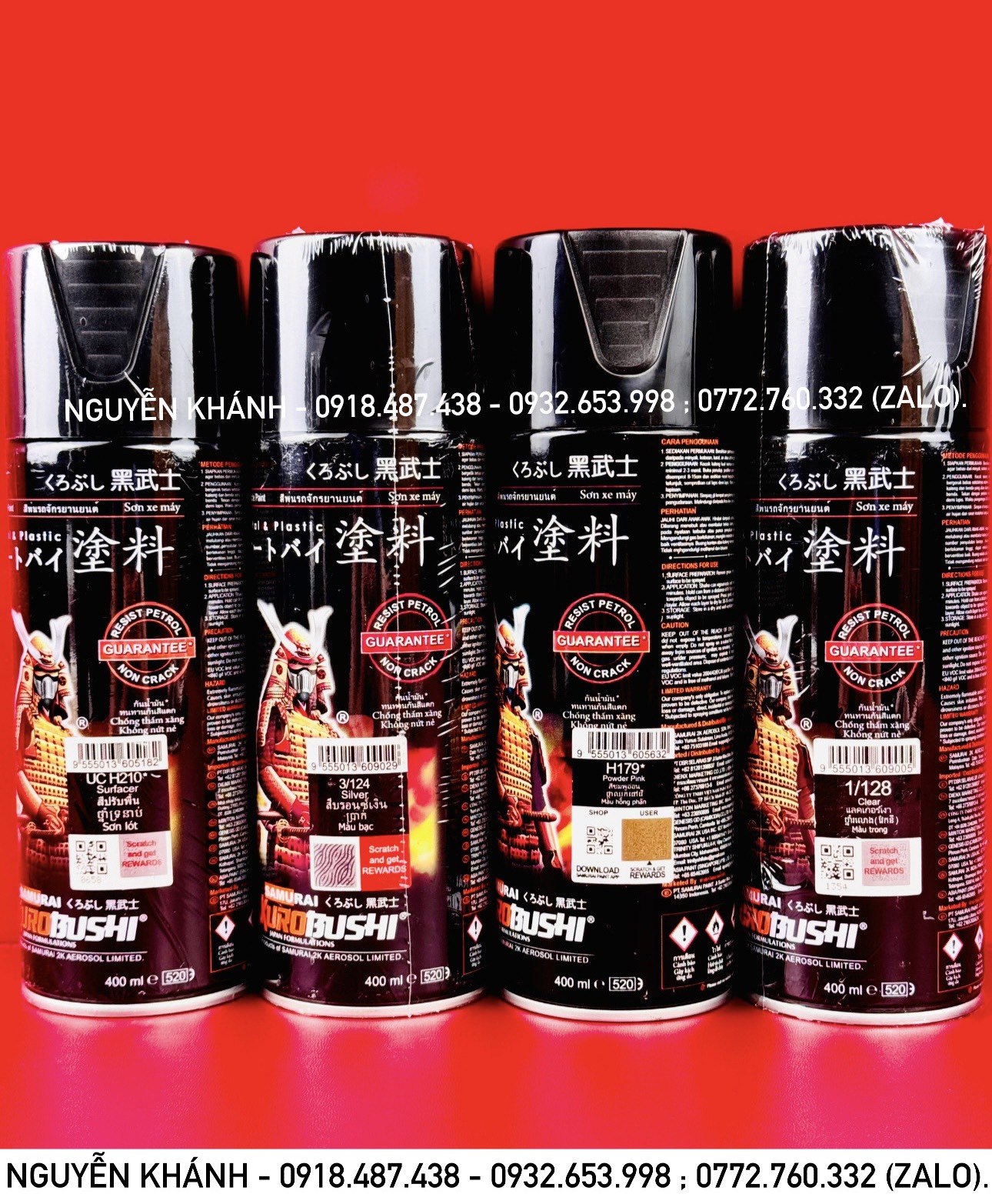 Sơn xịt samurai màu hồng phấn - H179