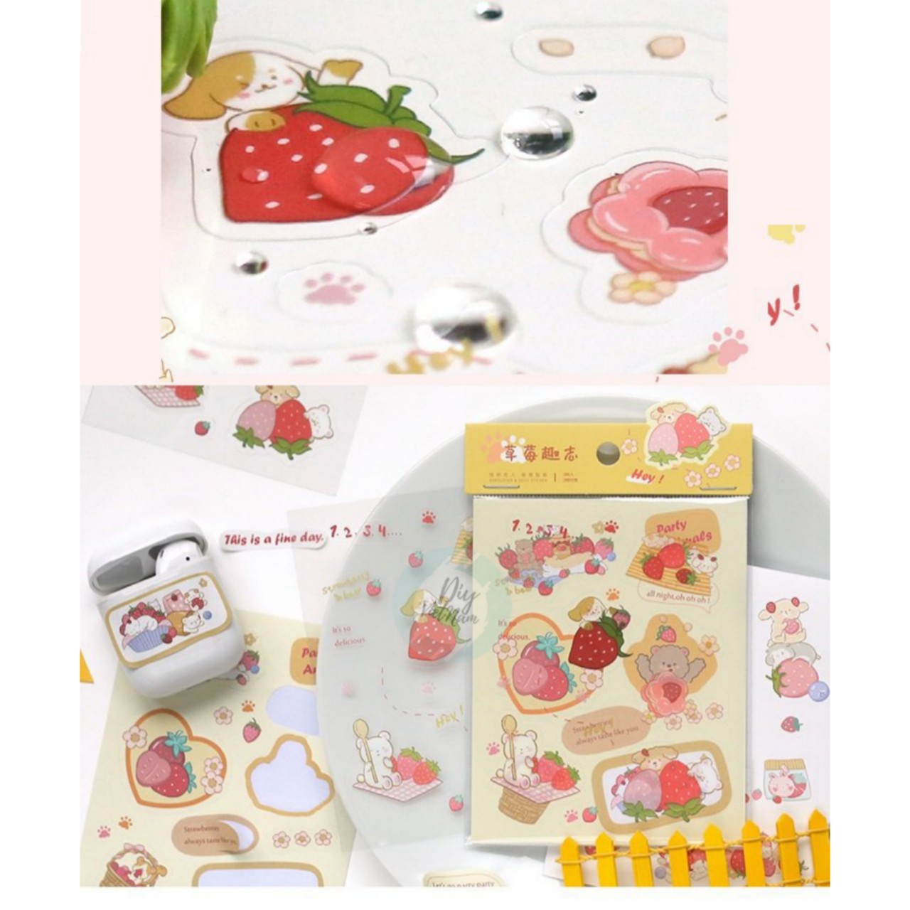 [HCM]SET HÌNH DÁN SWEET STAWBERRY