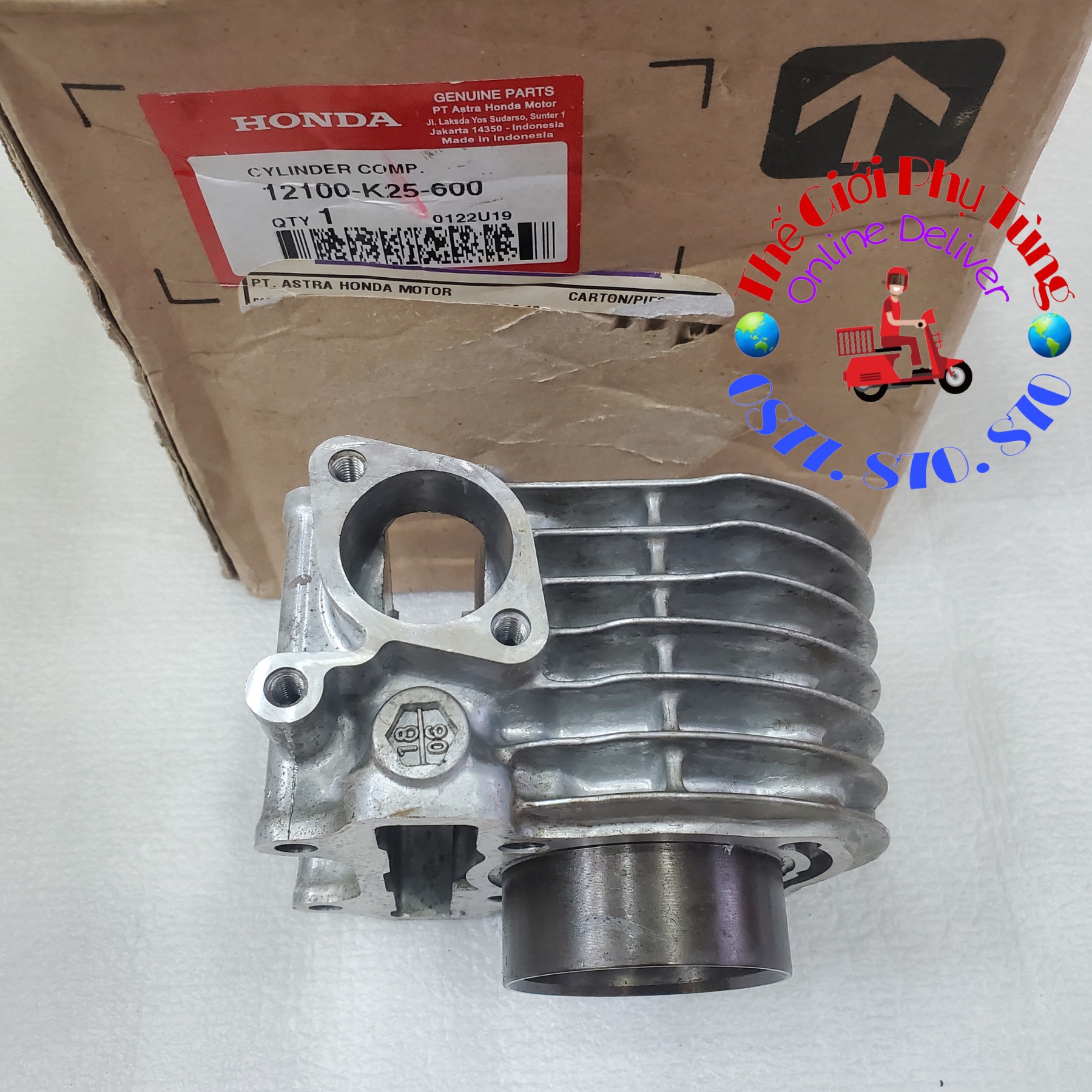Nòng piston bạc vision 14-19, scoopy 110 zin honda indo - 12100-k25-600/ 13101-k41-n00/ 13011-k44-v00