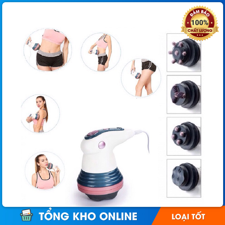 [HCM]Máy Massage Toàn Thân máy massage cầm tay mini Máy Làm Thon Gọn Cơ Thể. Máy massage cầm tay Body Innovation - 4 đầu massage 6 cường độ chế độ rung lắc thư giãn.