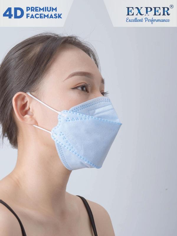 Khẩu trang 4D 4 lớp Kháng khuẩn Exper - Gói 5 cái