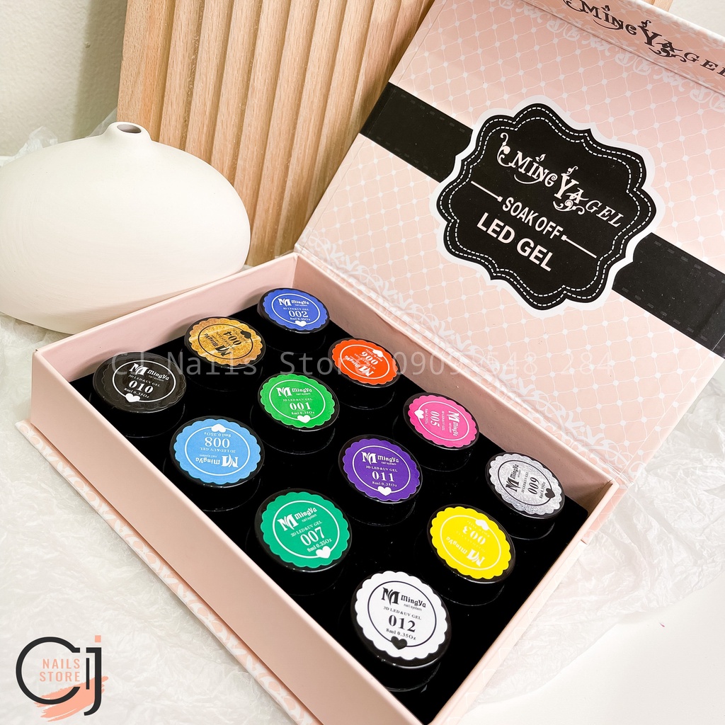 Set gel vẽ 12 màu Mingya