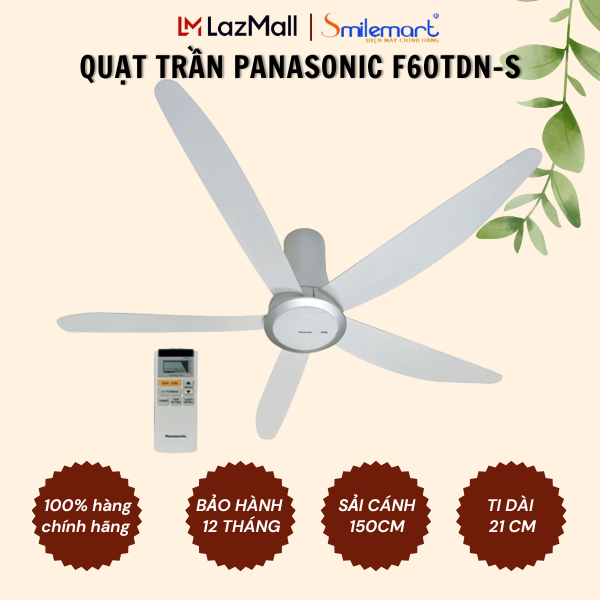 [0% installment] Panasonic ceiling fan 5 blades f-60tdn-1 year warranty