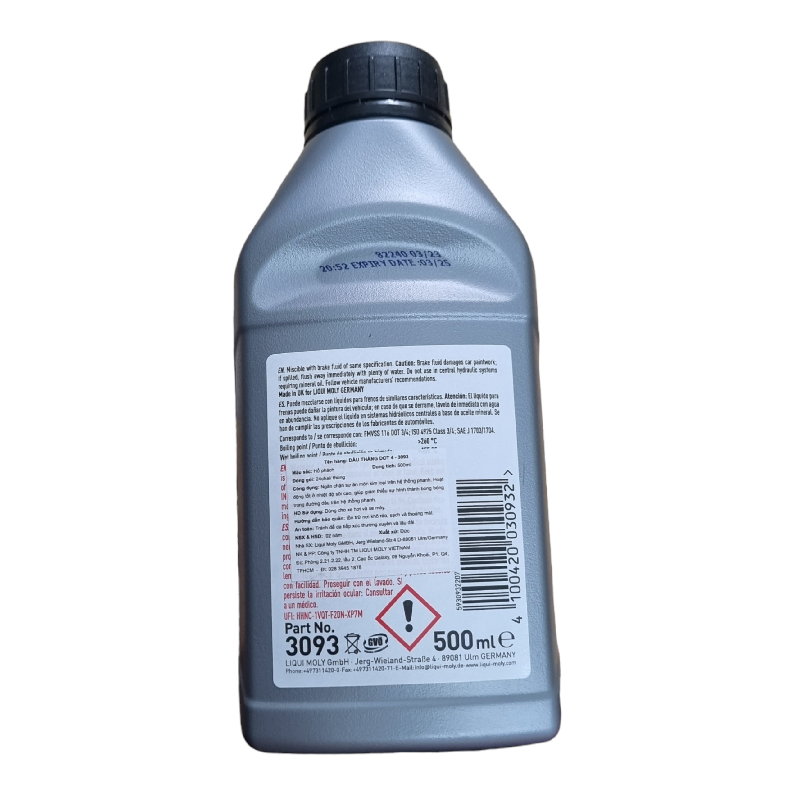 Dầu thắng DOT 4 Liqui Moly Brake Fluid 500ml