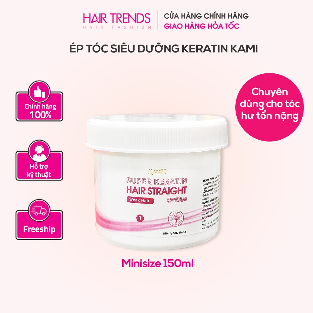 [DUỖI THƠM] Thuốc duỗi tóc KAMI thuốc ép tóc siêu dưỡng keratin phục hồi tóc tại nhà không cần định hình (Size nhỏ)