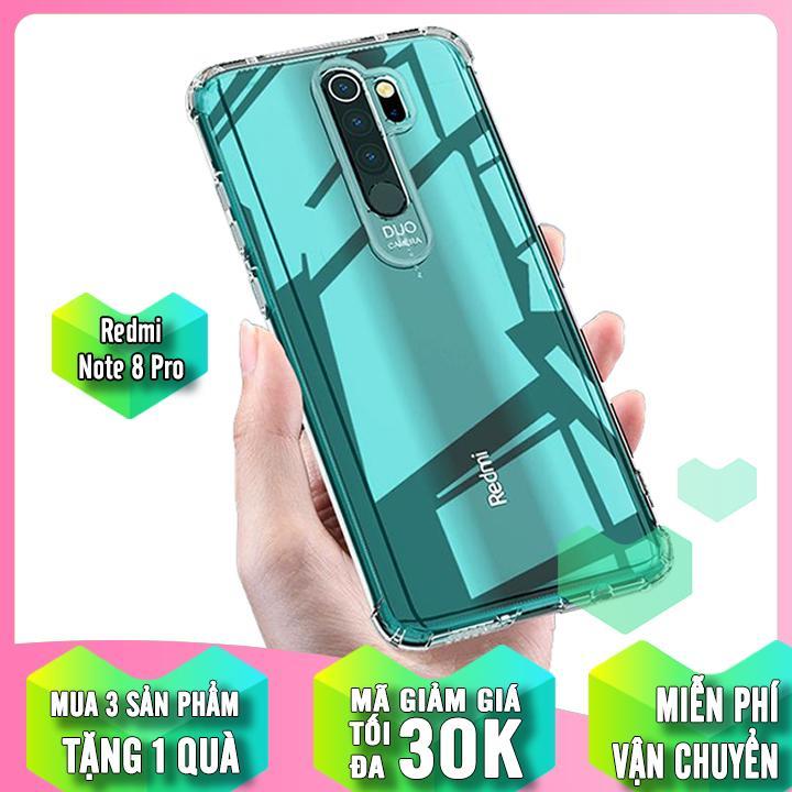 Ốp lưng cho Xiaomi Redmi Note 8 Pro trong suốt chống sốc 6D
