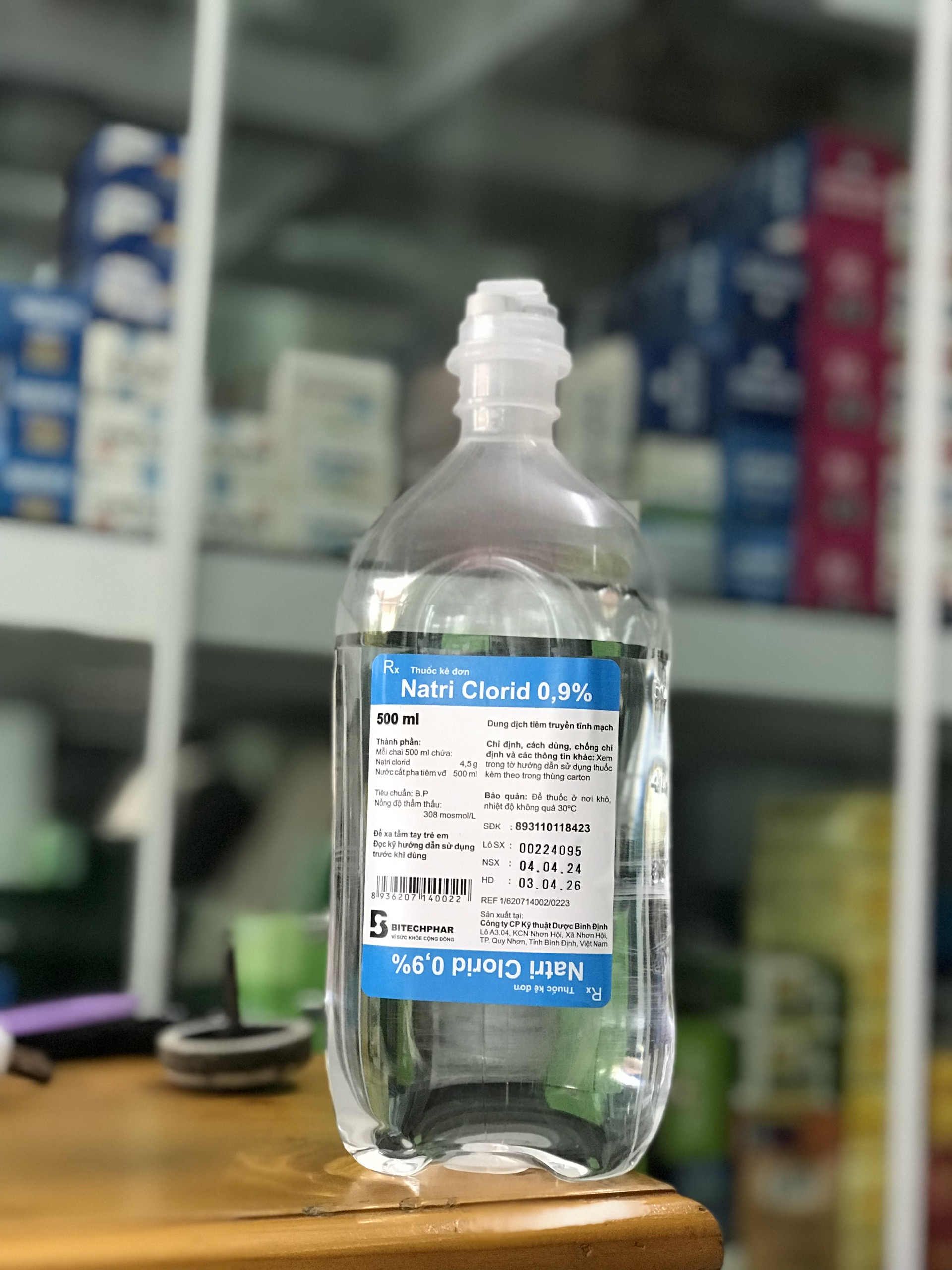 Dịch muối truyền tĩnh mạch Natri Clorid 0,9% chai 500ml