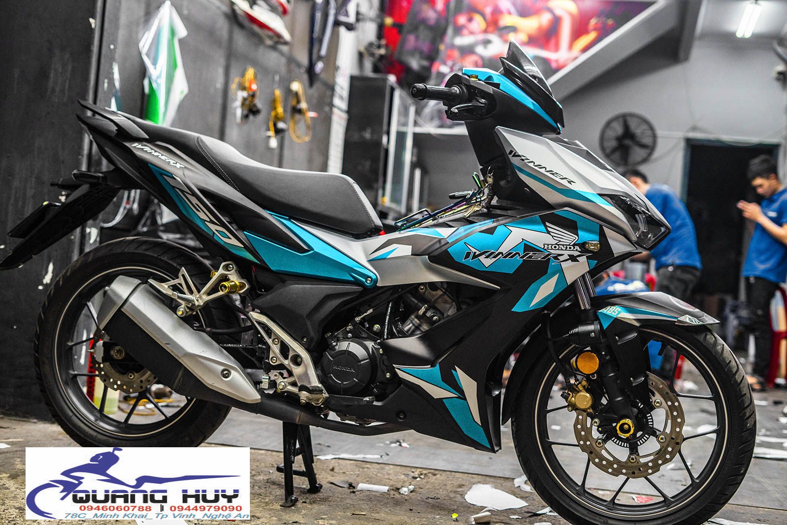 Tem Trùm Winner X Xanh Bạc Đen,Team Decal WInnerX