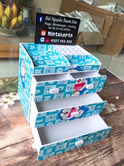 tủ đựng mỹ phẩm 4 tầng doraemon