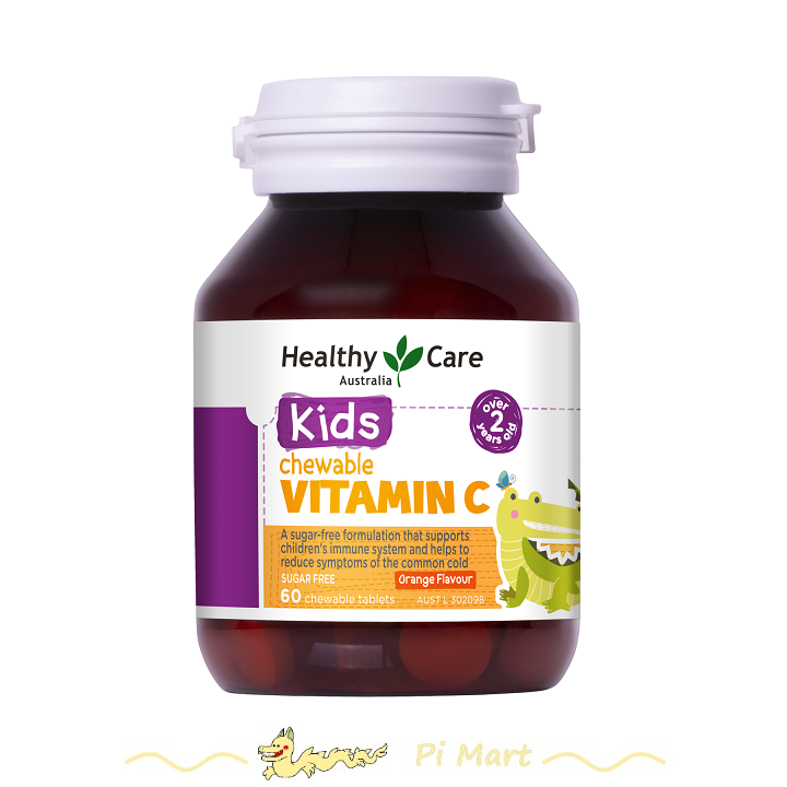Healthy Care Chewable Kids Vitamin C Orange Flavour 60 Tablets