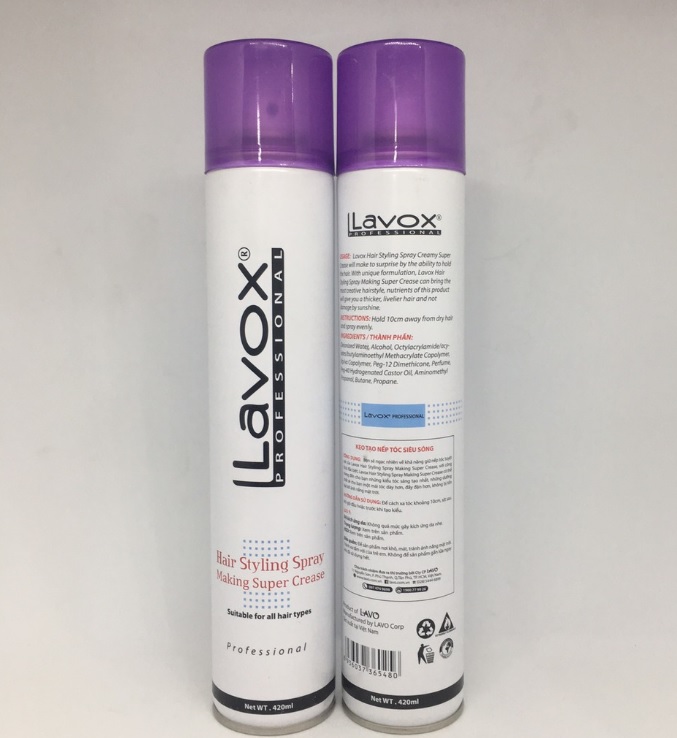 Xịt tạo kiểu - Keo xịt tóc Lavox (420ml)