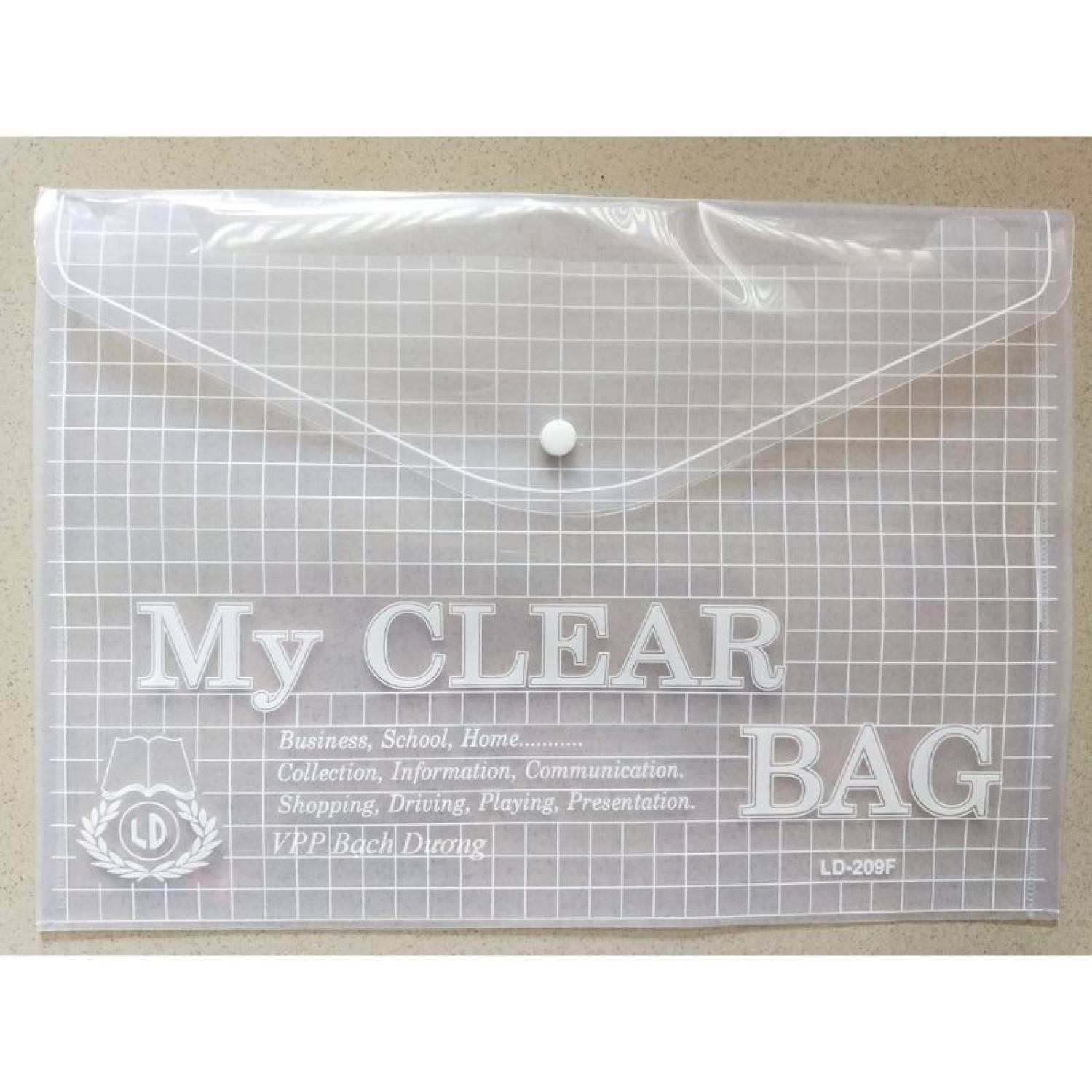 Bìa nút My Clear A4 (10 cái/ xấp) - Trắng trong dày