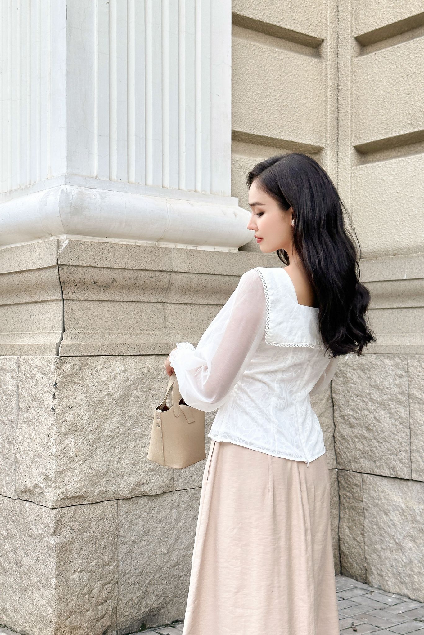 OLV - Chân váy A Line Skirt in Brown