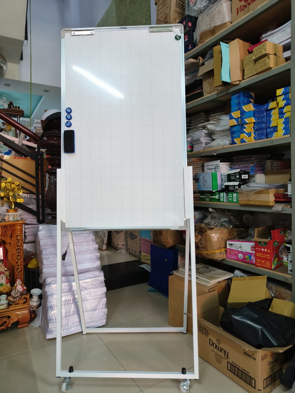 Bảng filip chart trung học, văn phòng giá rẻ kích thước 60 x 100cm tặng bút, nam châm, lau bảng