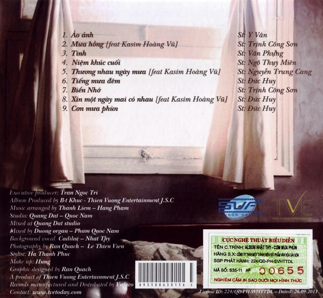 Cơn Mưa Phùn - Nhật Thy Vol. 3 (Saigon Vafaco CD)
