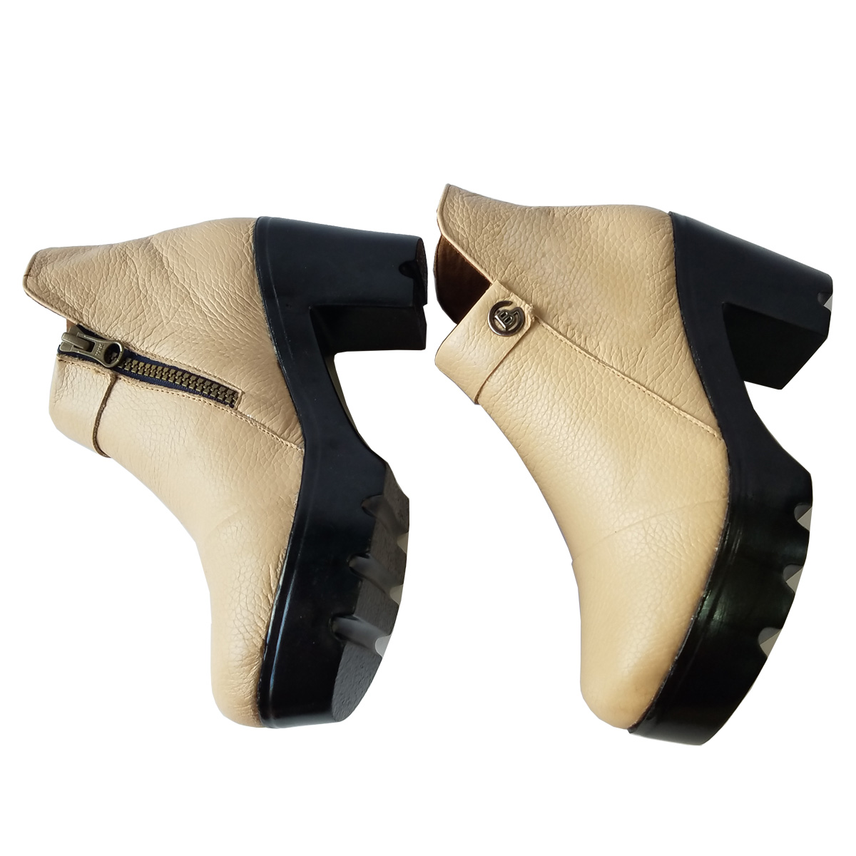 Giày Boot nữ Cổ Thấp BIGBEN Da Bò Cao 7 phân BTN3