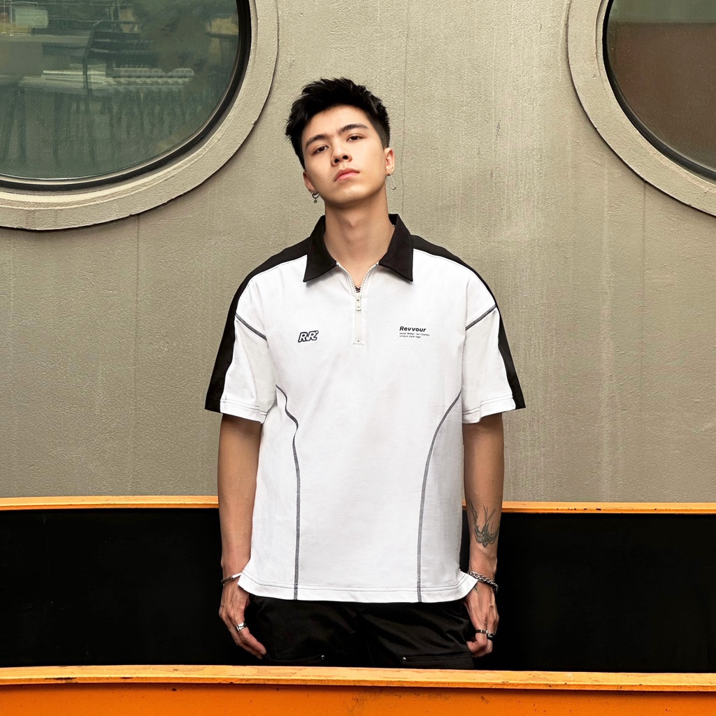 Áo Polo Oversize Panko/ Black - Revvour