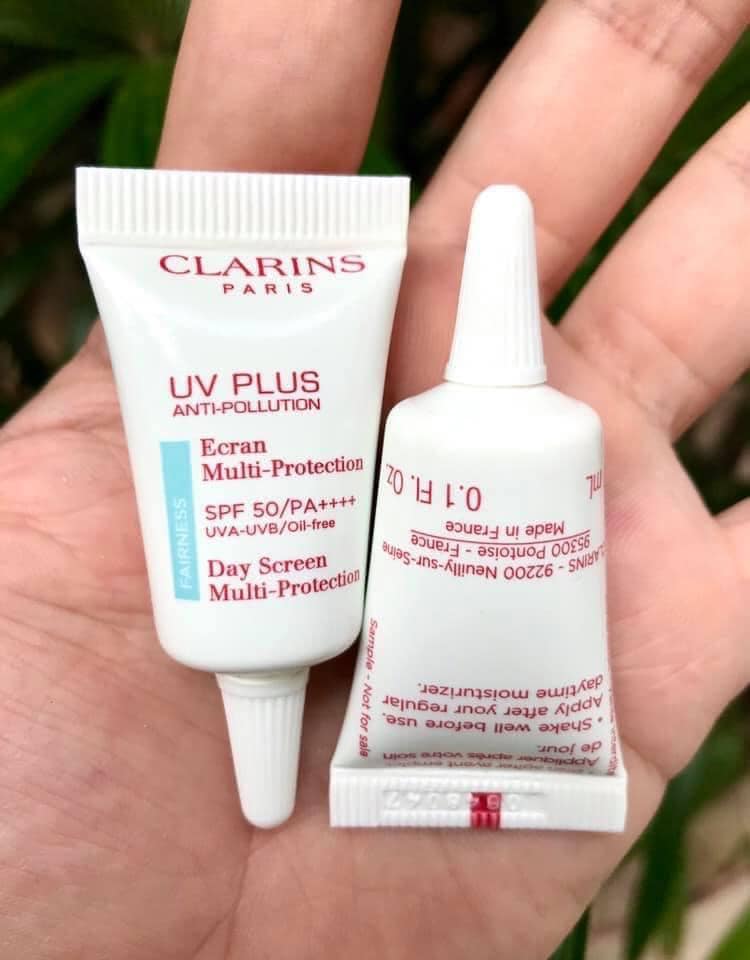 Kem Chống Nắng Clarins 3ml mẫu mới (màu trắng, hồng, tím)