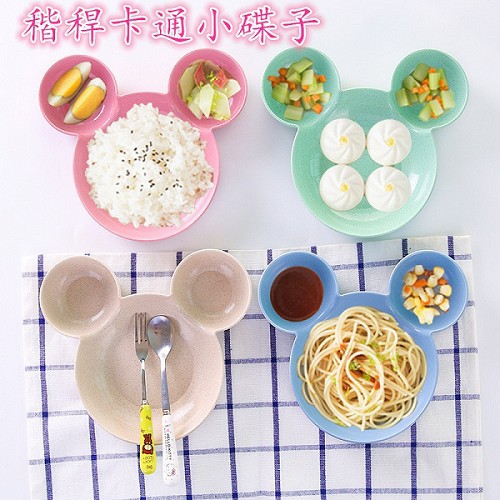 (Sale) Bát Ăn Dặm Lúa Mạch Hình Chuột Mickey Cho Bé