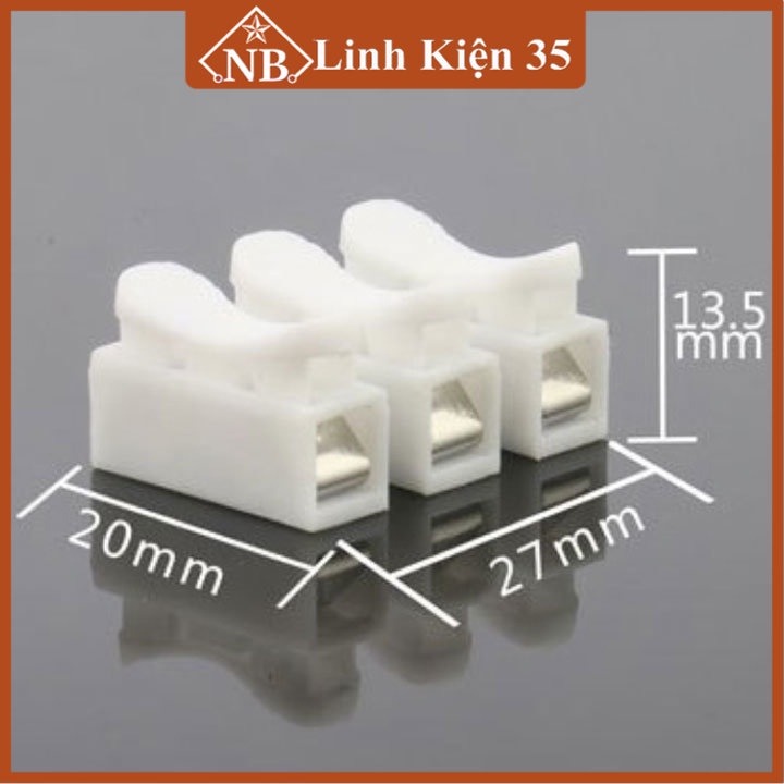 Cầu nối dây điện 3P (từ nhựa PP trắng) - 1 chiếc