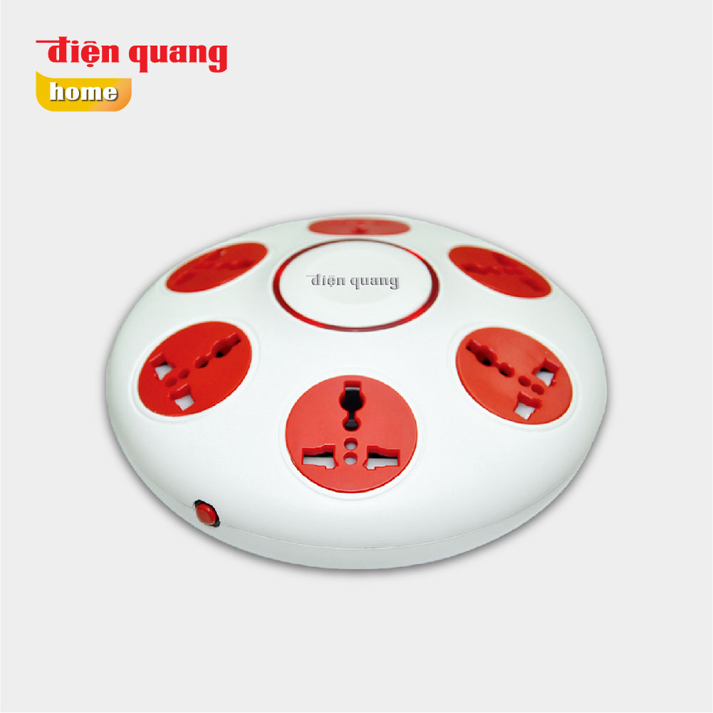 Ổ cắm Điện Quang ĐQ ESK 2R.106 (Kiểu UFO 6 lỗ 3 chấu dây 2m)