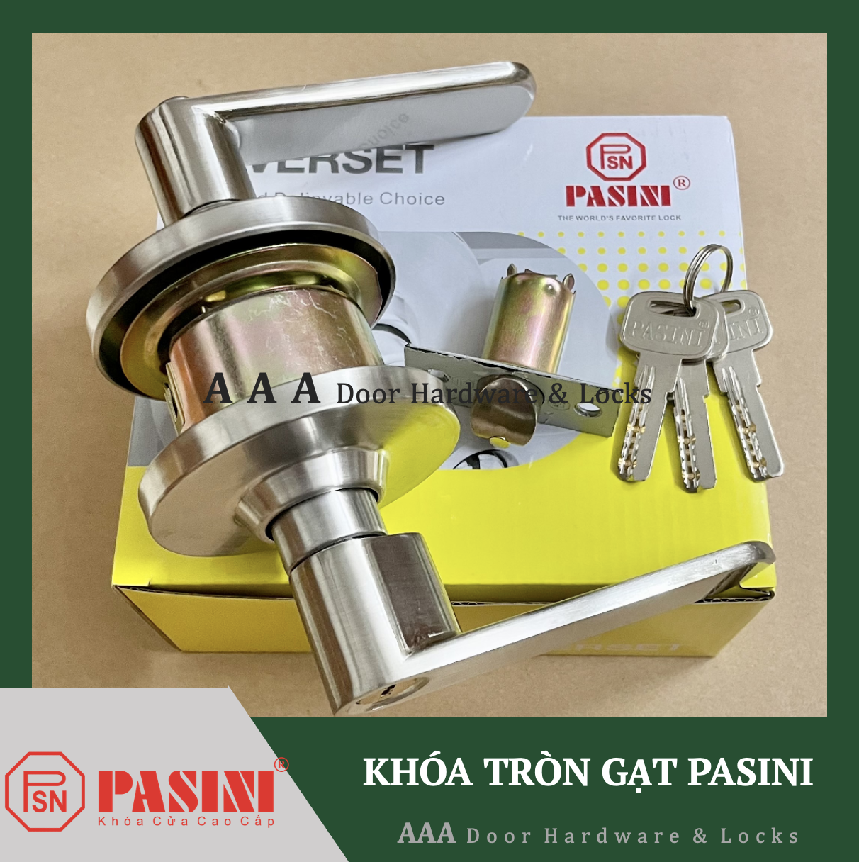 Khoá Tròn Gạt Pasini 3482 Thay thế được khoá tròn, sử dụng cho cửa nhôm, sắt, gỗ