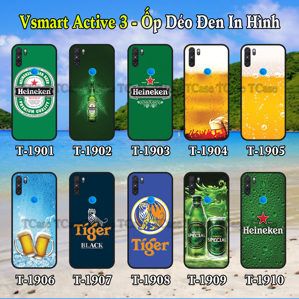 [HCM]Ốp Lưng Vsmart Active 3 dẻo đen in hình Bia (Beer)