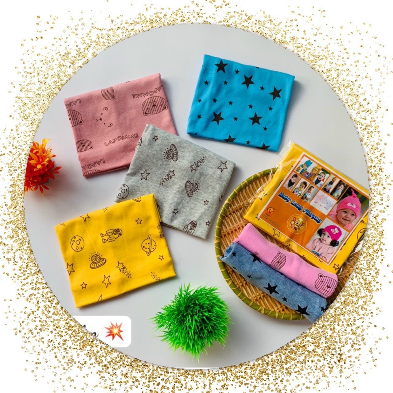 Khăn ống quấn cổ đa năng cotton giữ ấm cho bé