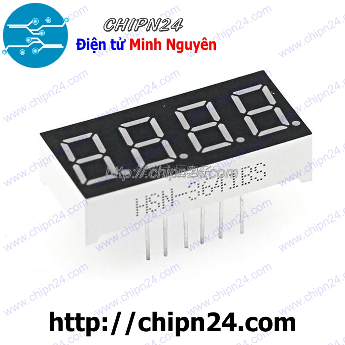 [1 con] (F24) Led 7 Đoạn 0.36 inch 4 Số Anot chung (Sáng Đỏ)