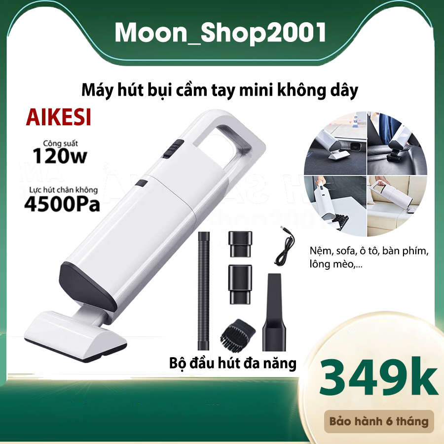 Máy hút bụi mini cầm tay Aikesi công suất 220w, hút bụi giường nệm sofa