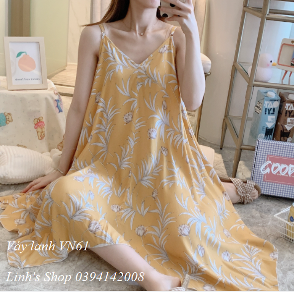 Váy 2 Dây Lanh Mặc Nhà VN61