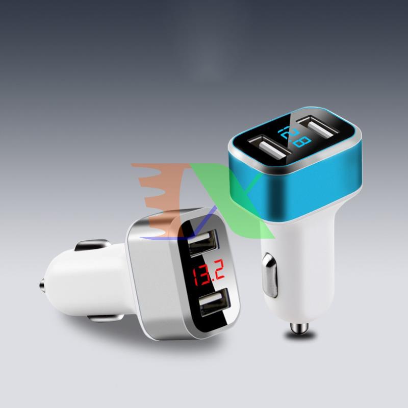 Pipe insulation USB transfer auz-2p electronic clock with, charging smart phone on the car, moving head mouthpiece charger to USB car