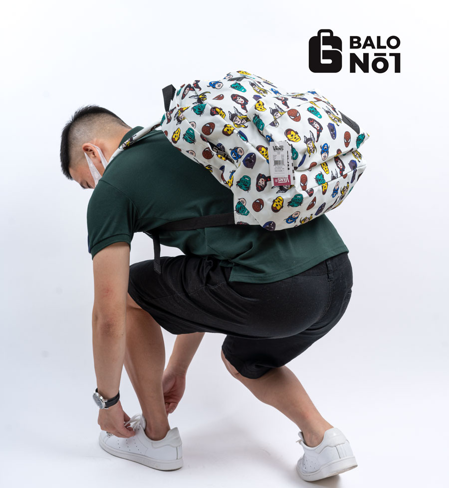 [HCM]Balo Cao Cấp Van.s X Marvel Old Skool II Backpack White