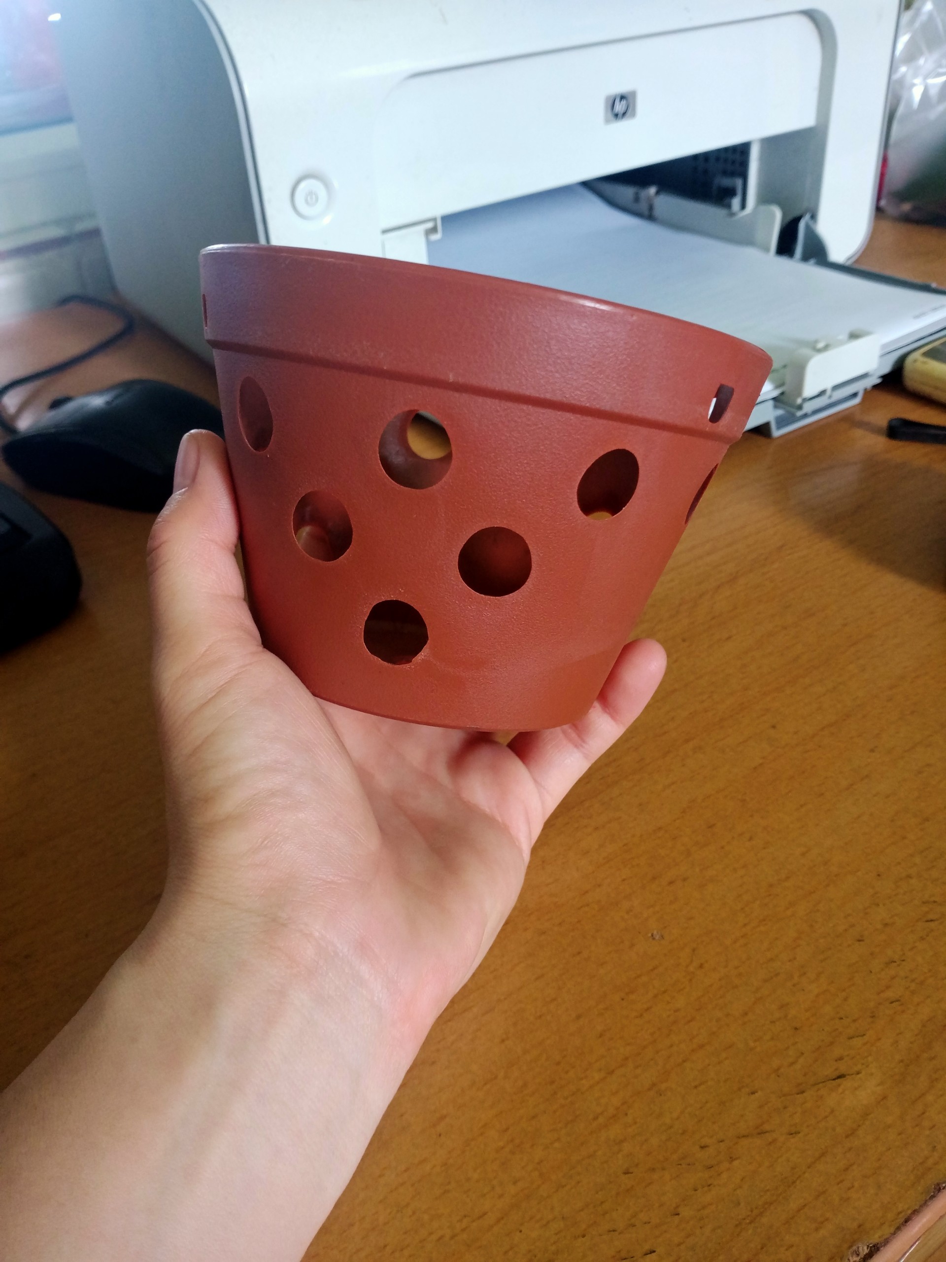 Chậu nhựa trồng lan giả gốm phi 12 cm
