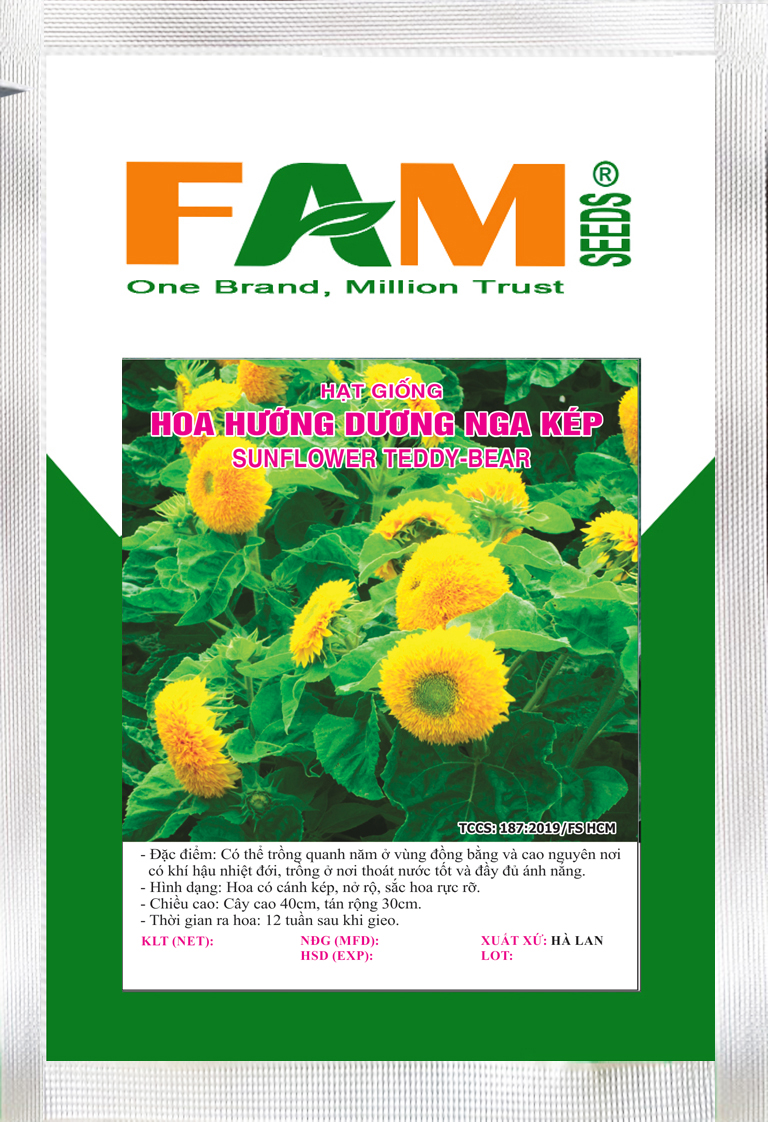 Hạt Giống Hoa Hướng Dương Nga Kép (Cánh Kép, Lùn) - Gói 1gr (35-45 hạt)