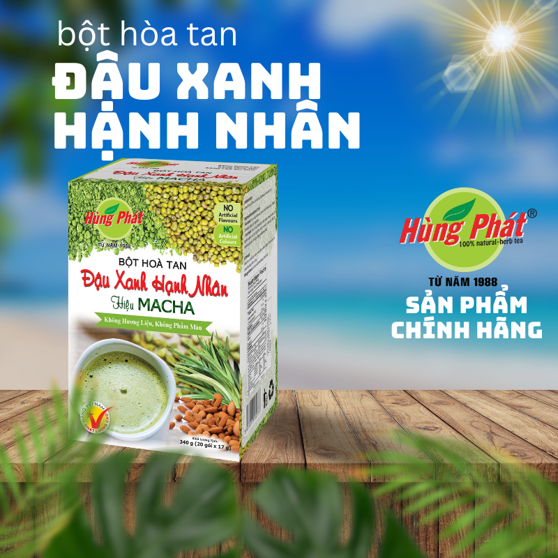 [NGŨ CỐC DINH DƯỠNG] Bột HT Đậu Xanh Hạnh Nhân Hiệu Macha - Trà Hùng Phát