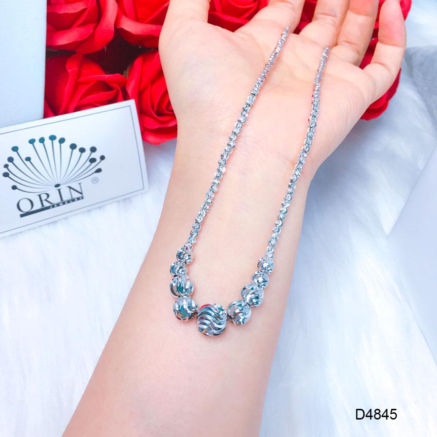 Dây chuyền bạc nữ, dây chuyền bạc dạng bi bền màu thời trang Orin D4845